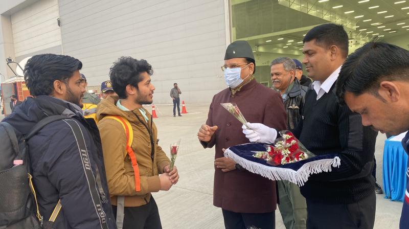 Two C-17 Indian Air Force aircrafts carrying Indian passengers from Ukraine lands at Hindan Two C-17 Indian Air Force aircrafts carrying Indian passengers from Ukraine lands at Hindan