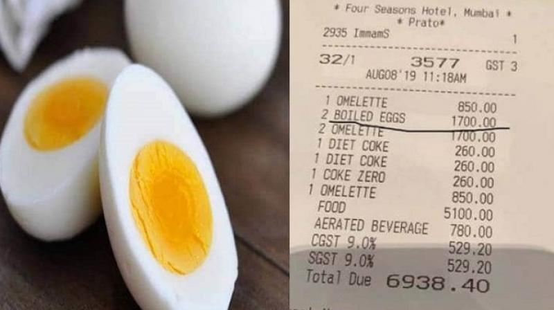 Hotel charged RS 1700 for two boiled eggs