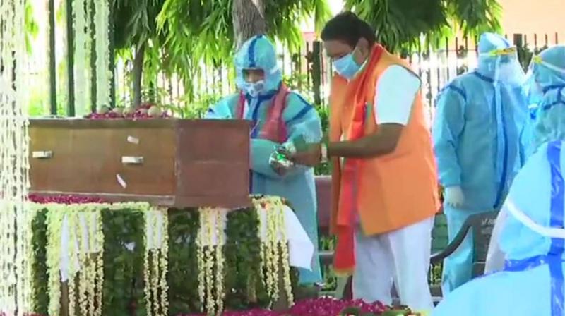 Last rites of Pranab Mukherjee Last rites of Pranab Mukherjee