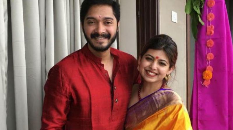 Shreyas Talpade and wife Shreyas Talpade and wife