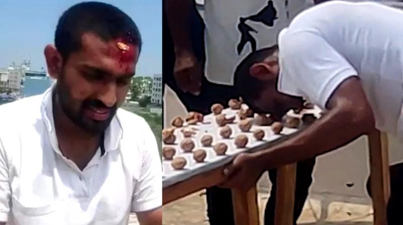 Indian man cracks 273 walnuts his with head, reclaims world record Indian man cracks 273 walnuts his with head, reclaims world record