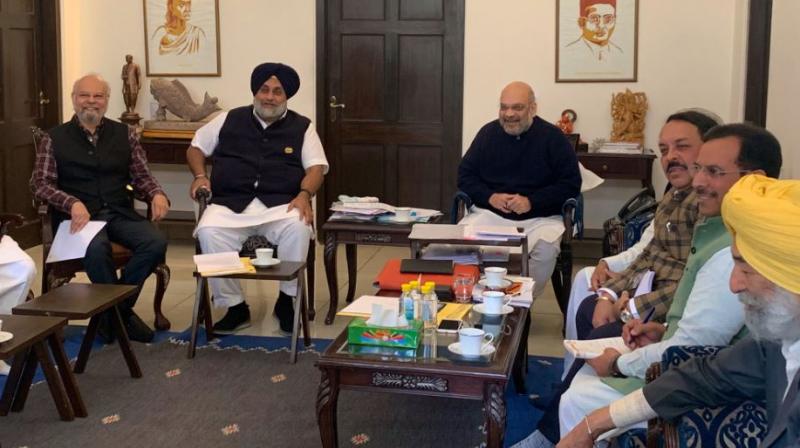 Amit Shah meeting with Sukhbir Singh Badal