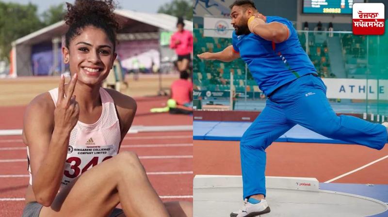 Tajinder Toor and Harmilan Bains win Gold medals in Asian Indoor Athletics Championship News in punjabi 