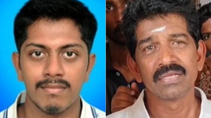 Jagadeeswaran and his father. Jagadeeswaran and his father.