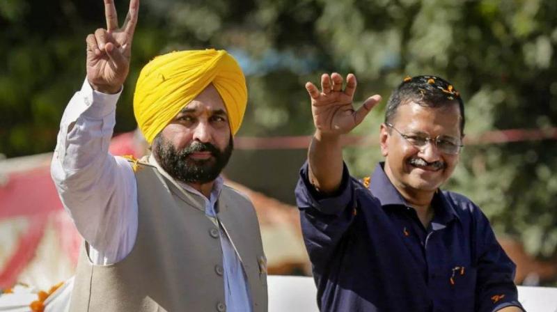 Bhagwant Mann and Arvind Kejriwal