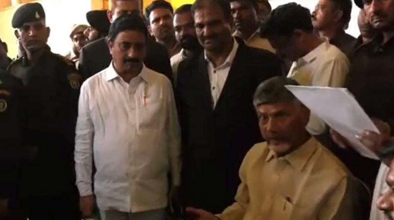 Nandyal: TDP chief Chandrababu Naidu after being arrested in a corruption case, in Nandyal, in the eary hours of Saturday, Sept. 9, 2023. (PTI Photo)
