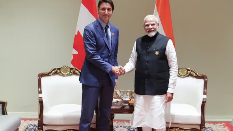Canadian PM Justin Trudeau with Indian PM Narendra Modi