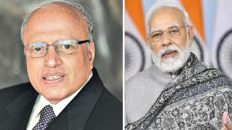 M. S. Swaminathan and PM Modi M. S. Swaminathan and PM Modi