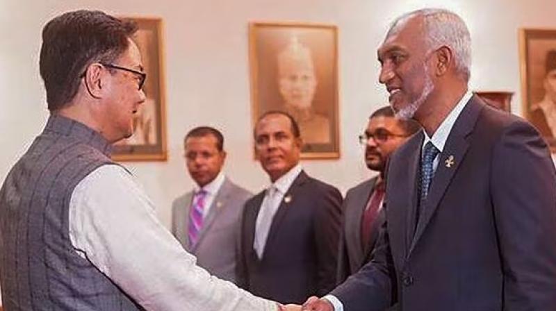 Maldives News : President of Maldives with Kiran Rijiju. Maldives News : President of Maldives with Kiran Rijiju.