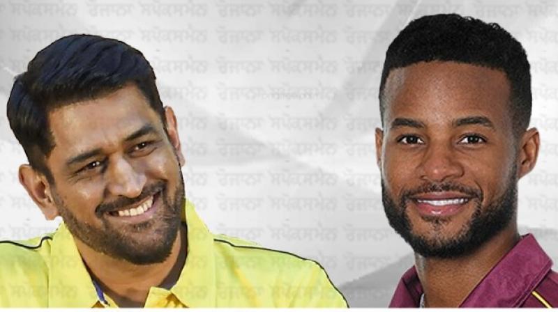 MS Dhoni and Shai Hope MS Dhoni and Shai Hope