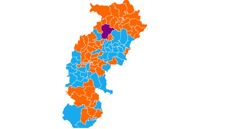 Chattisgarh Election Result Map.