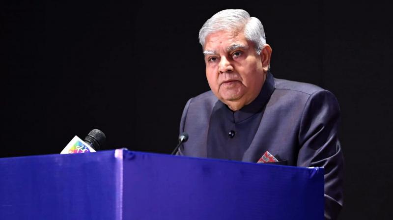 New Delhi: Vice President Jagdeep Dhankhar delivers the keynote address at the Human Rights Day celebrations organised by National Human Rights Commission, in New Delhi, Sunday, Dec. 10, 2023. (PTI Photo)