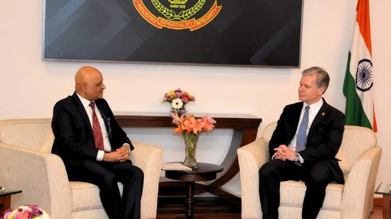 CBI and the FBI chiefs meet in new delhi CBI and the FBI chiefs meet in new delhi