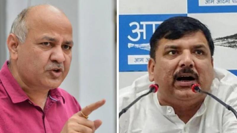 Manish Sisodia and Sanjay Singh Manish Sisodia and Sanjay Singh
