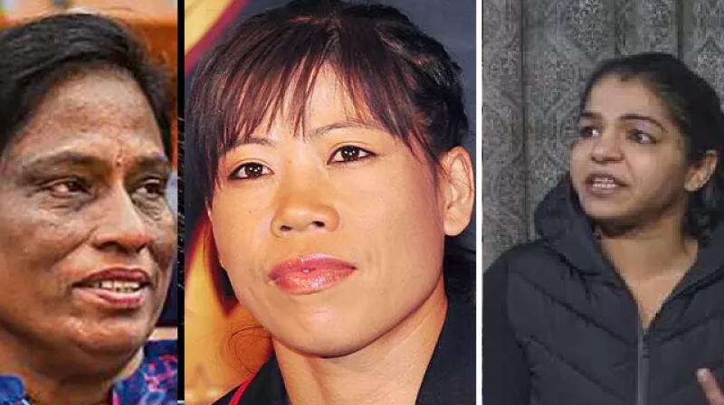 PT Usha, Mary Kom and Sakshi Malik PT Usha, Mary Kom and Sakshi Malik