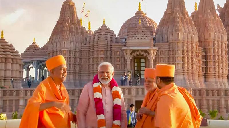 PM Modi in Abu Dhabi Temple PM Modi in Abu Dhabi Temple