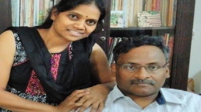 Prof. Saibaba with his wife Vasantha Kumari.