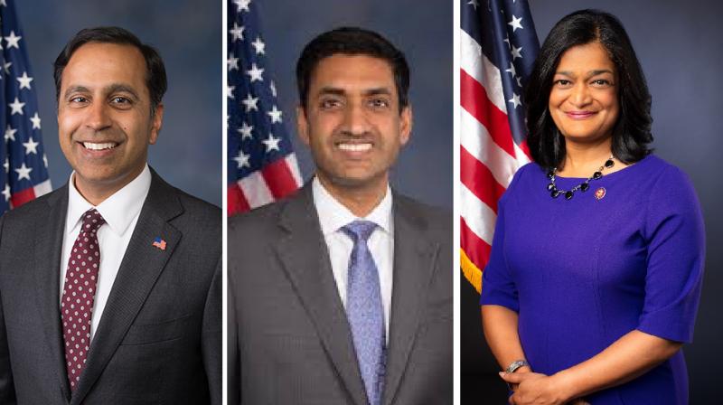Raja Krishnamoorthi, Ro Khanna, and Thanedar Pramila Jaipal Raja Krishnamoorthi, Ro Khanna, and Thanedar Pramila Jaipal