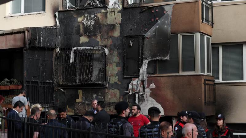 A fire broke out in a night club in Istanbul.