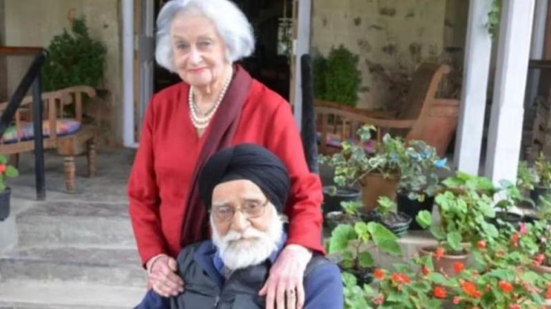Dalip Singh Majithia with his wife Joan Sanders Majithia. 