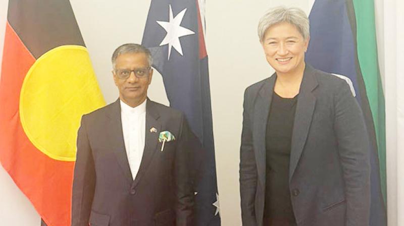 Indian envoy Gopal Bagley calls on Australian Foreign Minister Penny Wong. Indian envoy Gopal Bagley calls on Australian Foreign Minister Penny Wong.