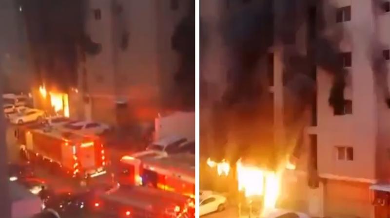A fire broke out in a building in Kuwait A fire broke out in a building in Kuwait
