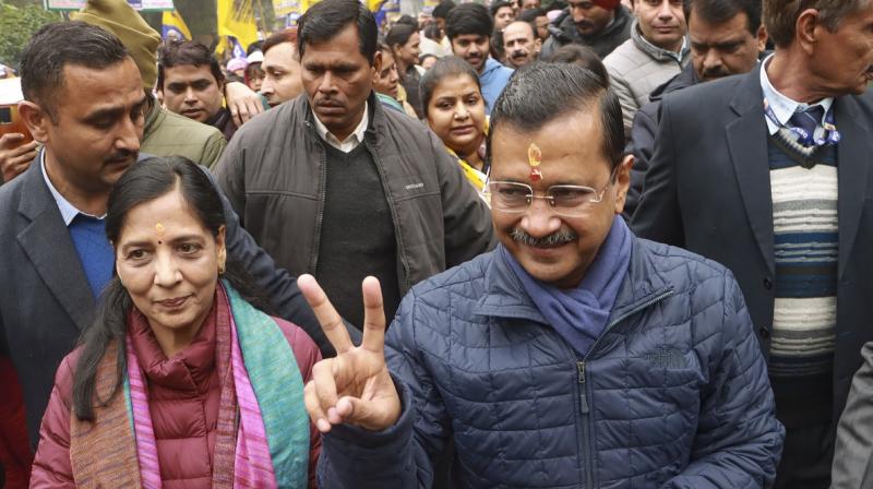 Sunita Kejriwal and Arvind Kejriwal. Sunita Kejriwal and Arvind Kejriwal.
