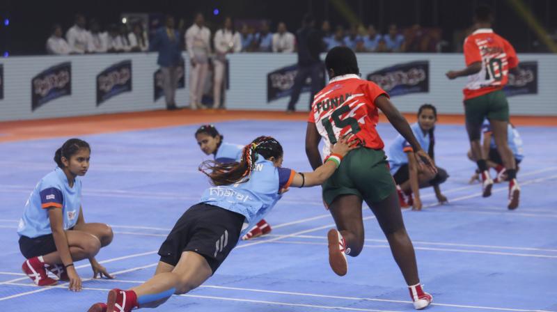 Semi final match of Kho Kho World Cup. Semi final match of Kho Kho World Cup.
