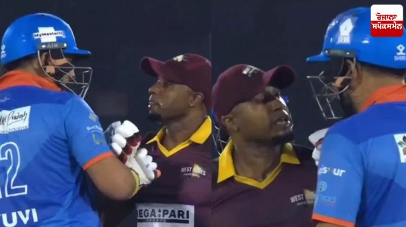 Yuvraj Singh and Tino Best had a heated argument in the final match of the Masters League News in Punjabi 