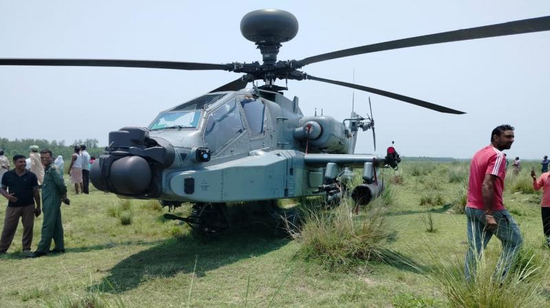 Indian Air Force Apache helicopter had to make a 'precautionary' landing Indian Air Force Apache helicopter had to make a 'precautionary' landing