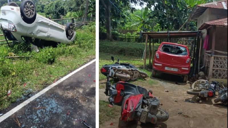 Vehicles set on fire, charges against associate Tipra Motha Vehicles set on fire, charges against associate Tipra Motha