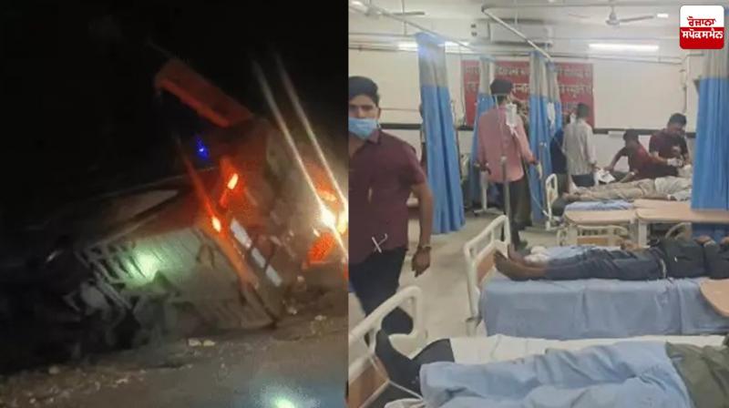 A Speeding Bus Overturned in Rajasthan Latest News in Punjabi A Speeding Bus Overturned in Rajasthan Latest News in Punjabi