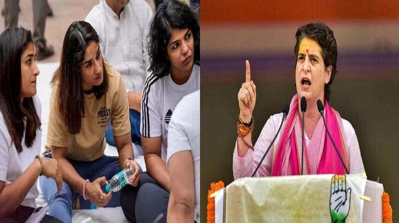 Priyanka Gandhi supported the wrestlers Priyanka Gandhi supported the wrestlers
