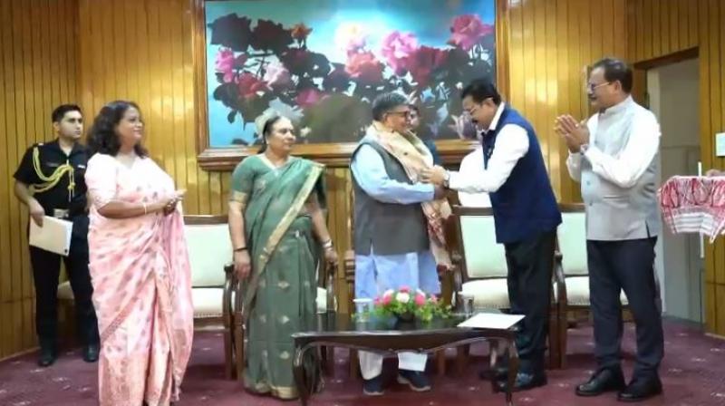 Government of Assam honored Punjab Governor Administrator Gulab Chand Kataria Government of Assam honored Punjab Governor Administrator Gulab Chand Kataria