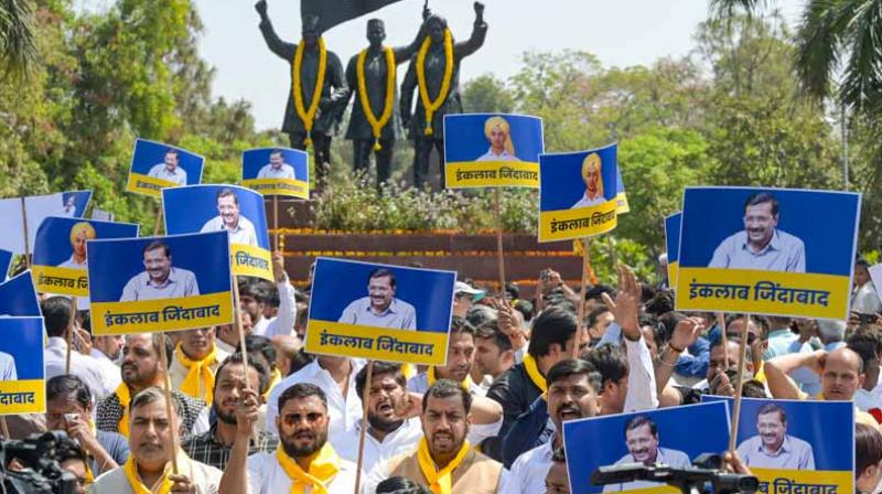 Delhi Police beefs up security amid AAP Protest Delhi Police beefs up security amid AAP Protest