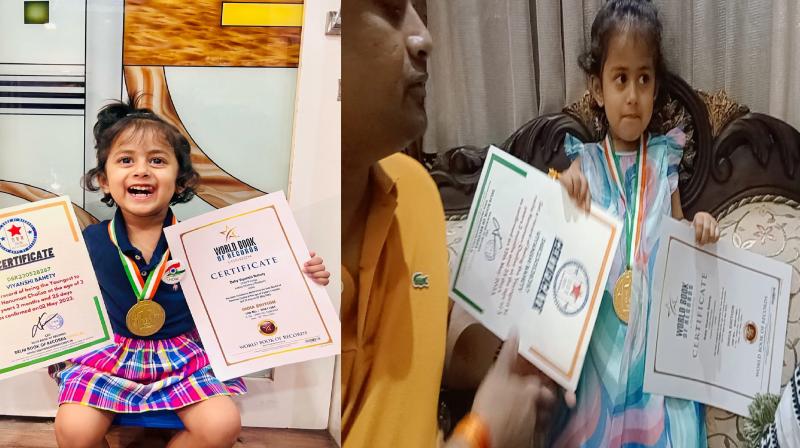 3-year-old Vyanshi made a world record 3-year-old Vyanshi made a world record