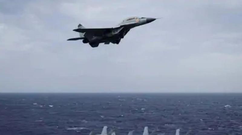 Indian Navy’s MiG-29K trainer aircraft Indian Navy’s MiG-29K trainer aircraft