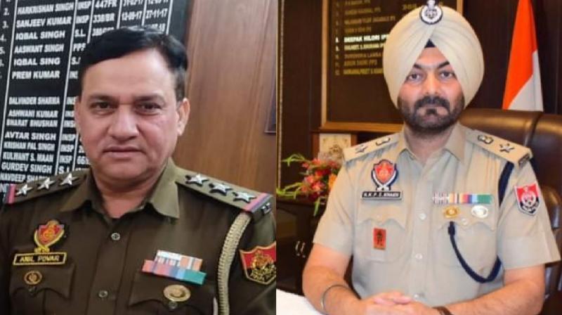 Police Station Incharge Sujanpur Anil Pawar (Left) and SSP Pathankot Harkamal Preet Singh Khakh (Right))