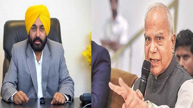 CM Bhagwant Singh Mann, Banwarilal Purohit CM Bhagwant Singh Mann, Banwarilal Purohit