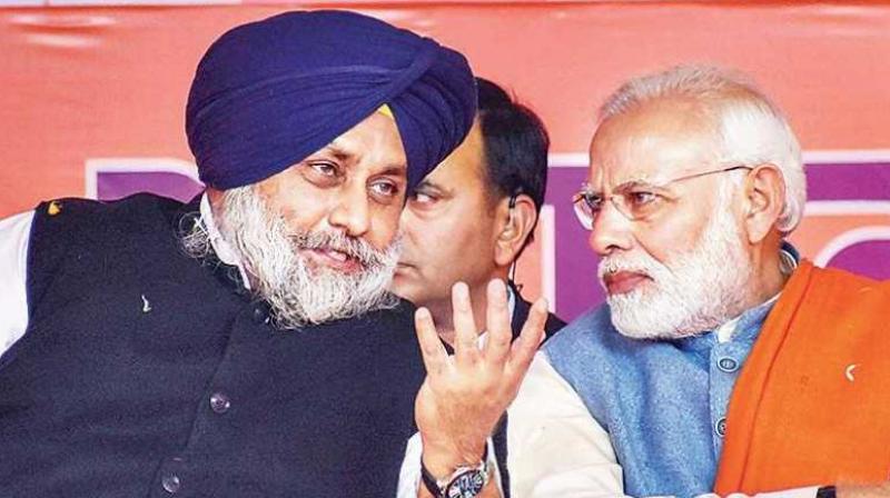 Sukhbir Badal and PM Modi Sukhbir Badal and PM Modi