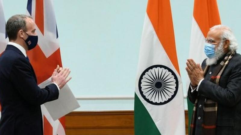 UK Dominic Raab, PM Modi UK Dominic Raab, PM Modi