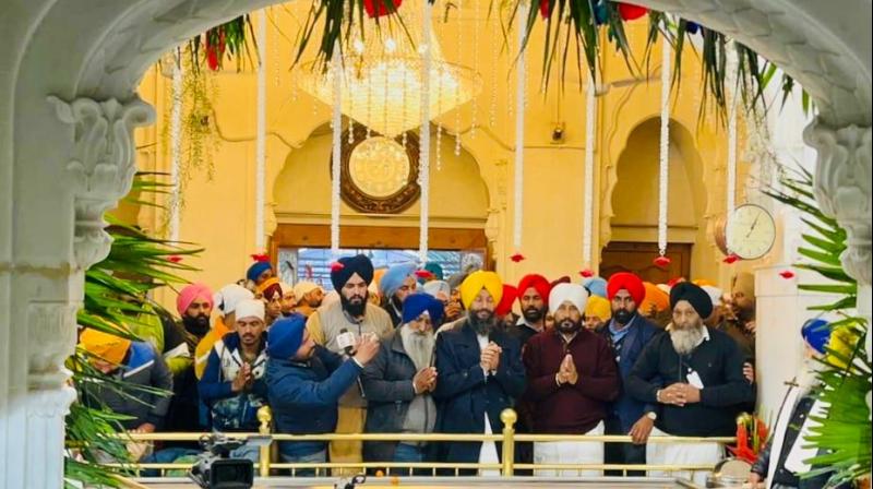 Chief Minister Charanjit Channi paying obeisance at Gurdwara Sri Fatehgarh Sahib