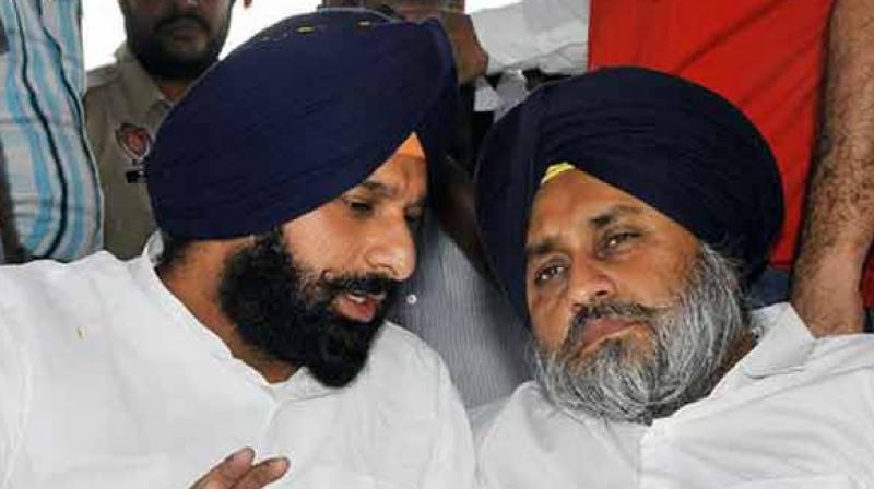 Sukhbir Badal with Bikram Majithia