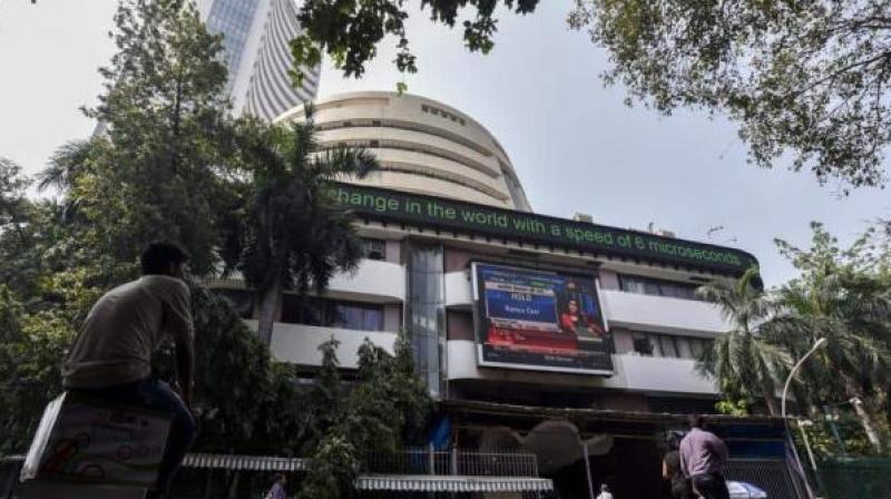 Sensex trading on red sign share market Sensex trading on red sign share market
