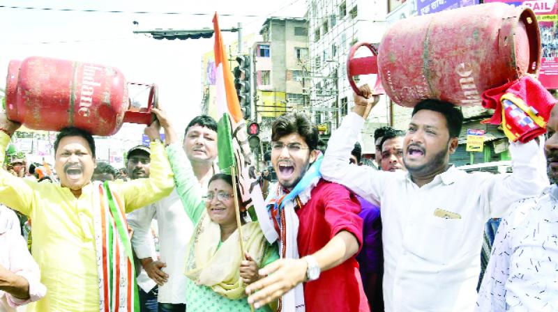 Congress Workers During Protesting