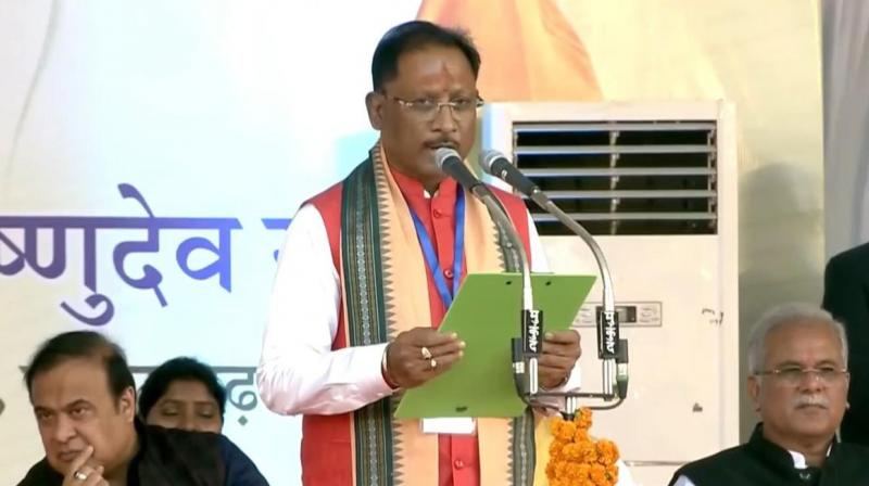 Vishnu Deo Sai takes oath as chief minister Vishnu Deo Sai takes oath as chief minister