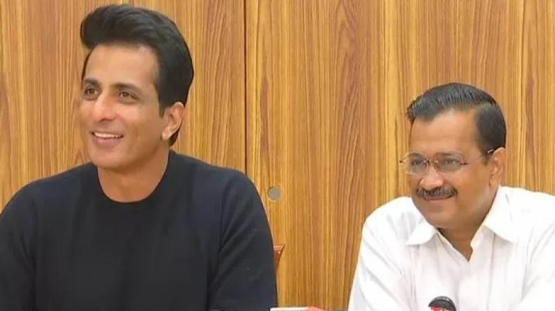 Sonu Sood and Arvind Kejriwal