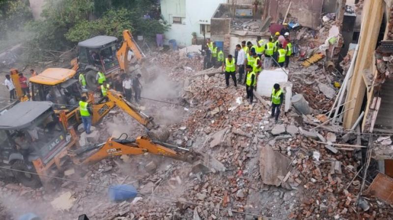 Three-storey building collapses in Jamnagar