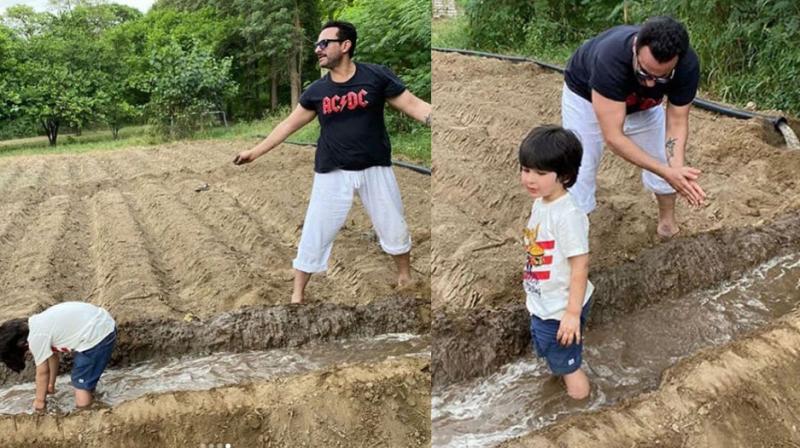 Taimur Ali Khan with his father  Saif Ali Khan