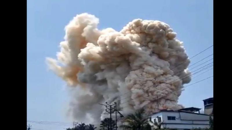 A huge explosion at a pharma company in Ratnagiri A huge explosion at a pharma company in Ratnagiri